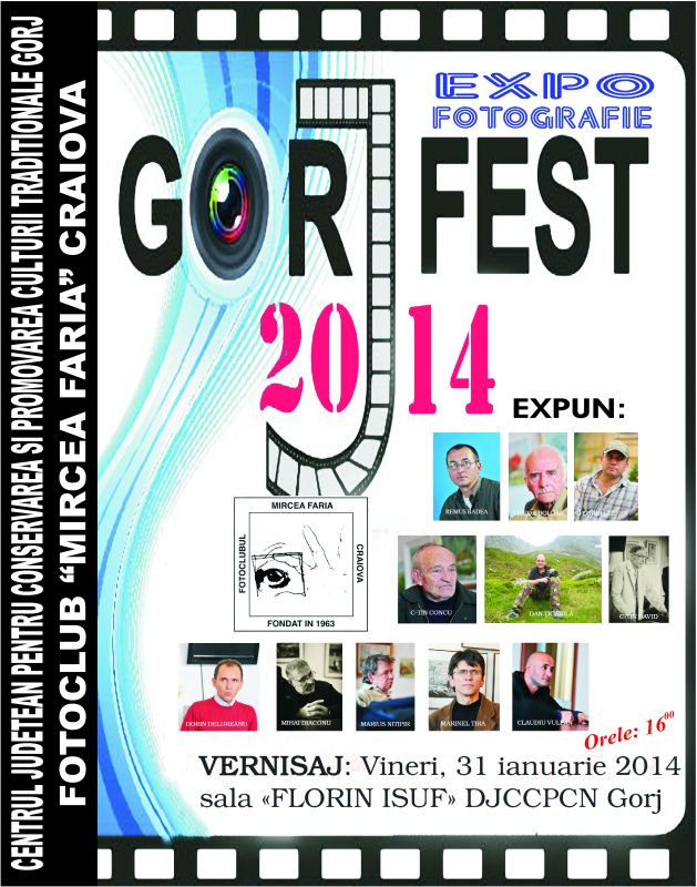 Vernisaj GorjFest 2014, vineri, ora 16,00 – Membrii Fotoclubului Craiovean “Mircea Faria” expun la Târgu Jiu