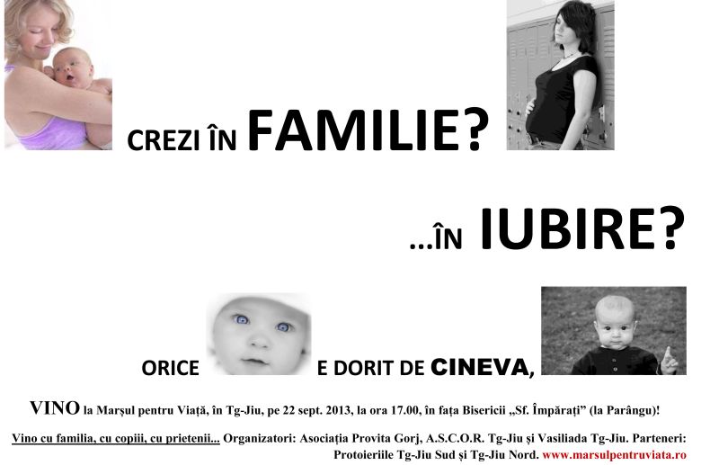 Marş pentru viaţă, la Târgu-Jiu