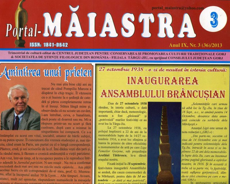 Prietena culturii şi literaturii – Portal-MĂIASTRA, la înălţime!