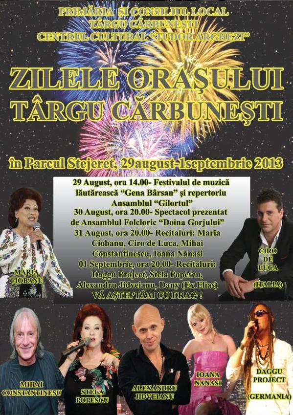 Concert Maria Ciobanu, la Zilele Oraşului Târgu-Cărbuneşti