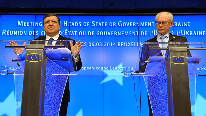 Jose manuel Barroso-Herman Van Rumpuy -EU Council-06.03.14