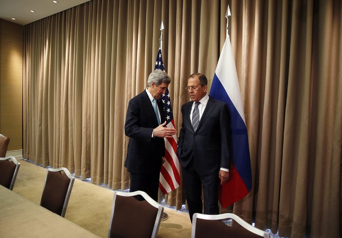 John Kerry and Serghei Lavrov
