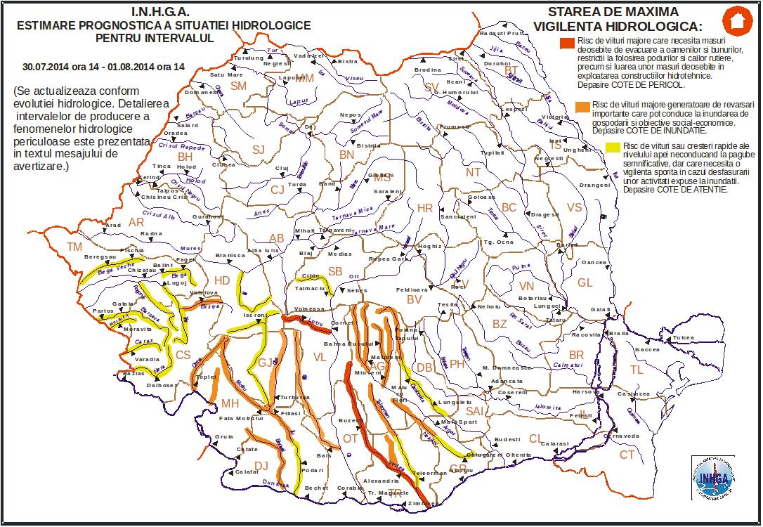 Codul roşu de inundaţii a fost prelungit