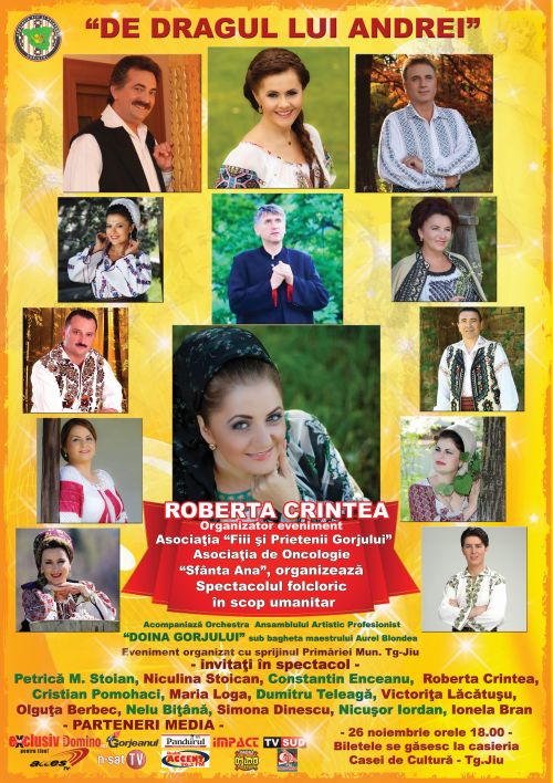 Spectacol umanitar organizat de artista Roberta Crintea