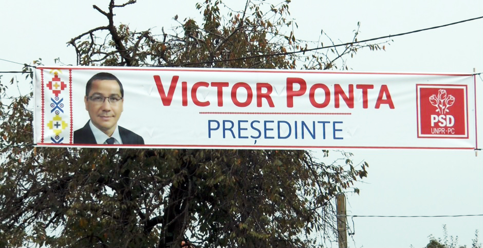 Afişaj electoral cu Victor Ponta, de la Samarineşti la Bolboşi