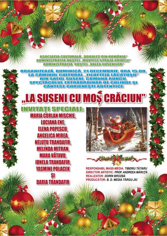 Spectacol de colinde, “La Suseni cu Moş Crăciun”