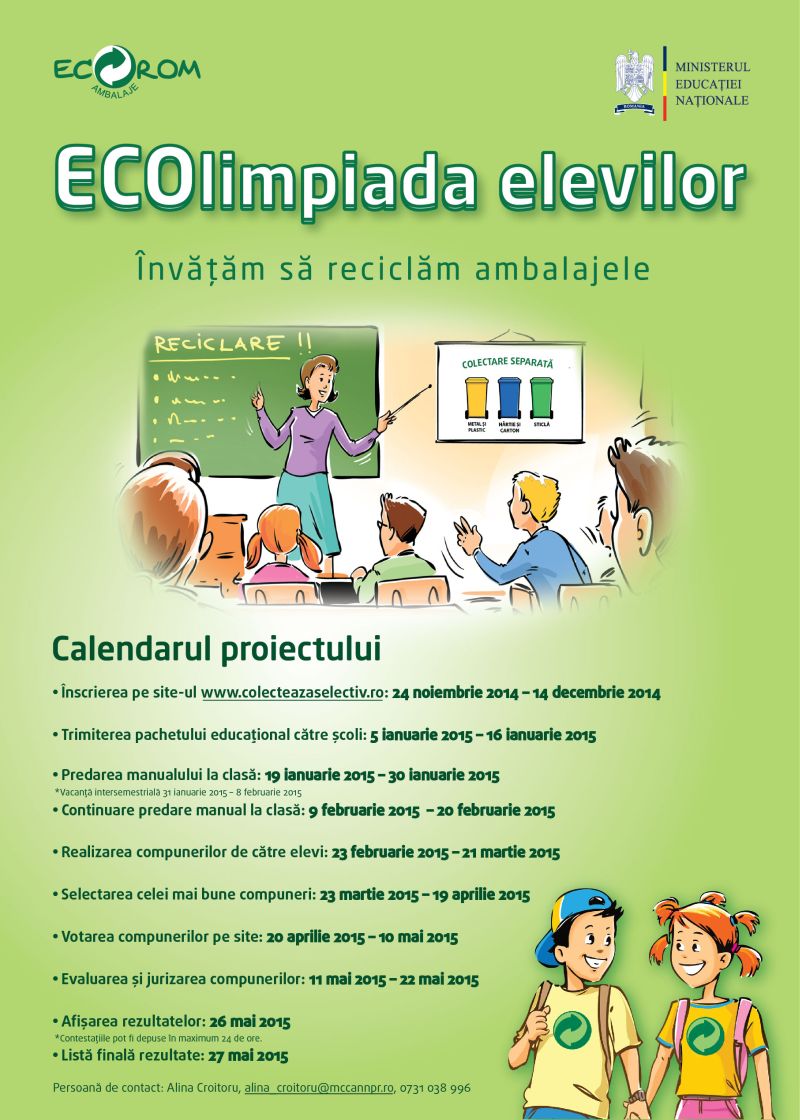 Peste 200 de mici ecologişti din Gorj se întrec la “ECOlimpiada Elevilor”