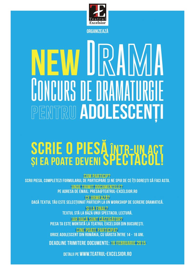 Concurs de dramaturgie pentru adolescenţi