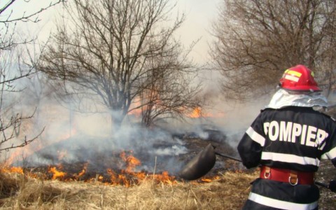 Zeci de hectare de teren din Gorj, afectate de incendiile de vegetaţie uscată