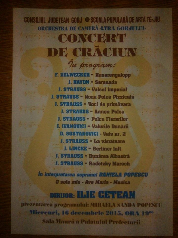 Concert de Crăciun în Palatul Administrativ