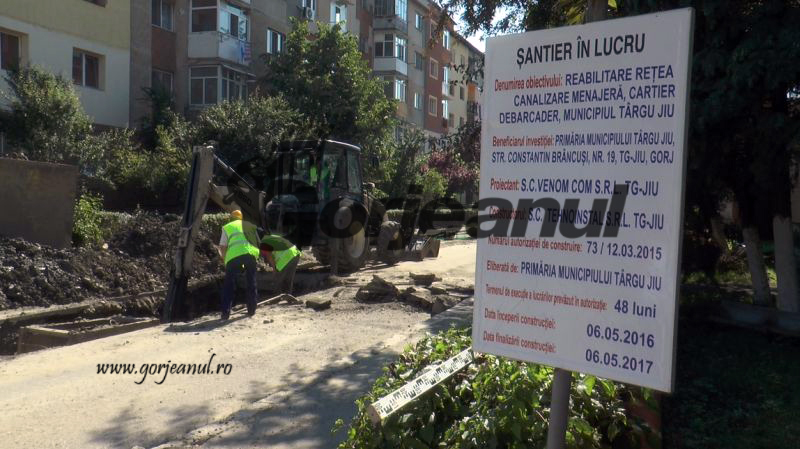 Lucrări de canalizare de 10 milioane de lei în trei cartiere din Târgu-Jiu