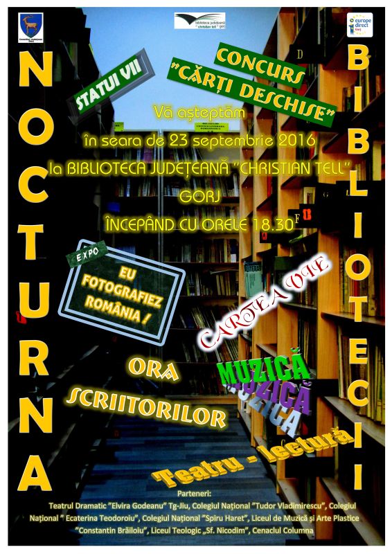 A fost stabilit programul ”Nocturnei Bibliotecii”