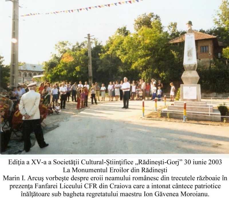 Un secol de la intrarea României în Primul Război Mondial Rădineştii în Războiul cel Mare