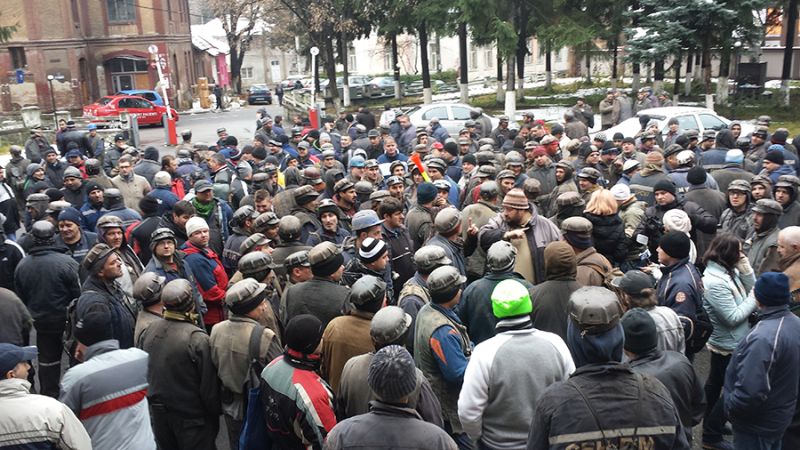 Proteste ale minerilor în Valea Jiului