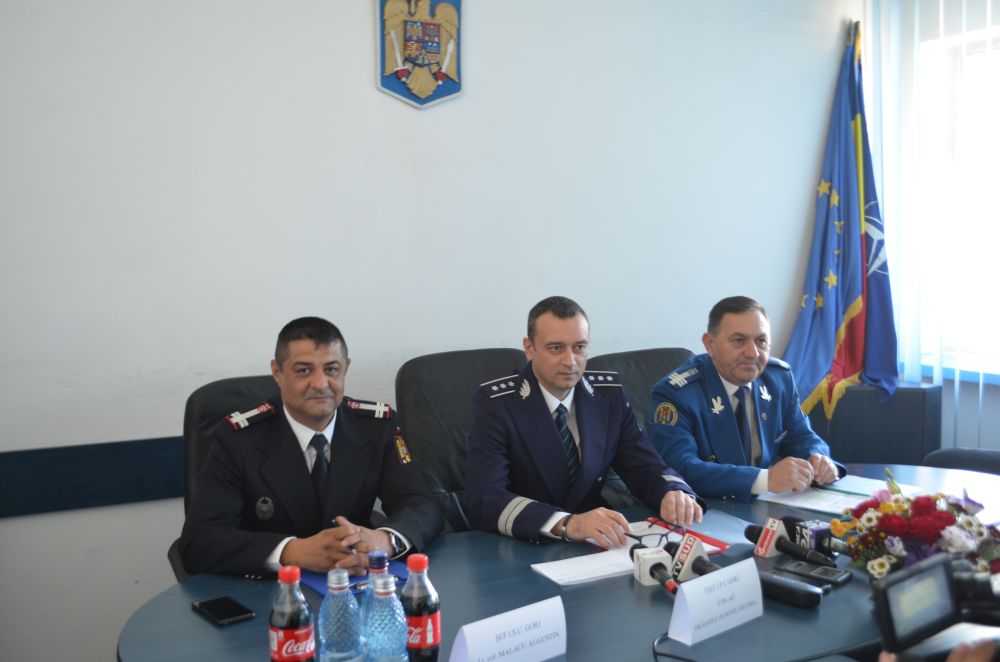 Conferință de presă comună, la sediul Poliției Gorj: Ce au declarat șefii IPJ, IJJ și ISU