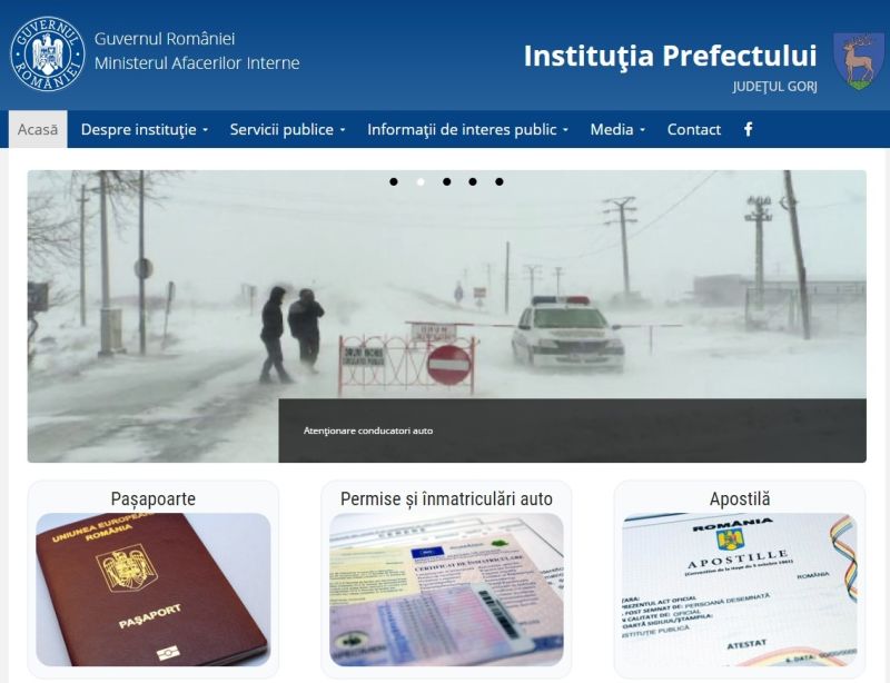 Site nou pentru Prefectura Gorj!