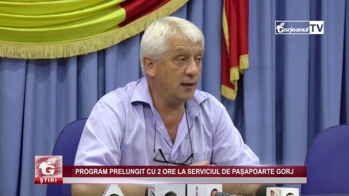 PROGRAM PRELUNGIT CU 2 ORE LA SERVICIUL DE PAȘAPOARTE GORJ