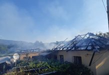 Casă cuprinsă de flăcări la Runcu, din cauza unui boiler