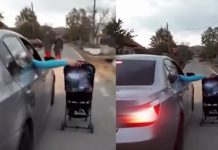 Bebeluș pus în pericol de mama sa