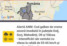 Cod galben de vreme severă imediată, în Gorj!