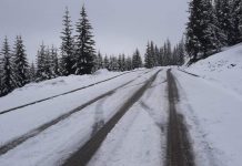 A nins la Rânca, stratul de zăpadă are 5 cm!