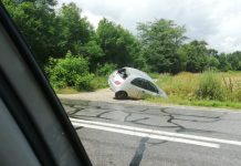 Mașină, în șanț la Peștișani!