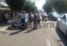 Biciclist accidentat chiar în fața Parcului Central din Târgu-Jiu! Autorul avea chef de ceartă