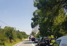 Mașină în flăcări la Copăcioasa!