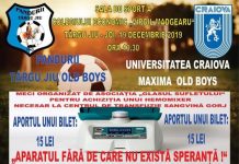 CARITABIL! Meci eveniment, astăzi, la Colegiul Economic Virgil Madgearu: OLD BOYS Pandurii Târgu-Jiu vs. OLD BOYS Universitatea Craiova Maxima