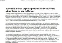 Petiție pentru apa necesară de sărbători în Rânca