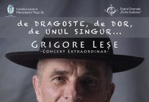 Grigore Leşe, din nou în concert, la Târgu Jiu