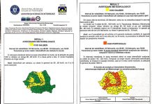 Cod galben, apoi portocaliu, pentru nordul județului Gorj