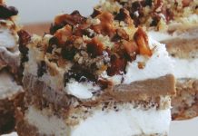 Rețeta săptămânii – Prăjitură cu cremă de ness, frişcă şi nuci