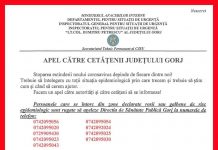 Apel către cetățenii județului Gorj