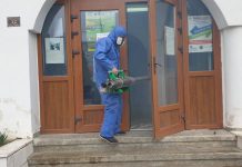 Spațiile publice din Turceni, dezinfectate