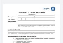 Un nou tip de declarație pentru deplasarea în afara localității