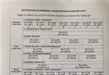 Programul festivităților de premiere pentru elevii de clasa a XII-a din Târgu Jiu