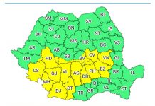 Gorjul, sub cod galben de ploi până mâine dimineață