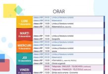 Teleșcoala: Orarul săptămânii 7-11 decembrie