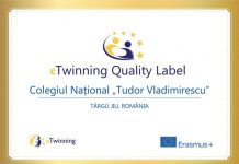 Certificat de Școala eTwinning pentru Colegiul Național „Tudor Vladimirescu”