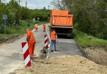 Drum distrus lângă primărie. „Am fost norocoși”