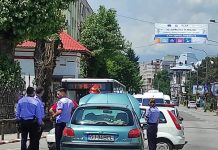 Tamponarea la intrarea pe Pasarelă, în Târgu-Jiu