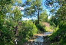 Alunecare de teren la Polovragi, pericol de inundații la ploi puternice!