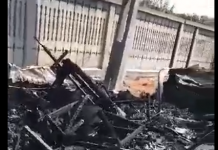 FOTO| Rulotă făcută scrum pe o șosea din Scoarța!