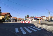 Târgu-Jiu: A început amenajarea sensului giratoriu din intersecția străzilor 23 August și 1 Decembrie