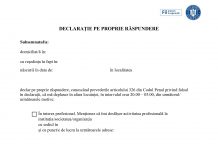 Declarația pe propria răspundere care trebuie completată de persoanele nevaccinate