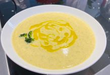 VIDEO: Rețeta săptămânii – Fabi’s Kitchen: Supă cremă de broccoli cu ulei de măsline presat la rece