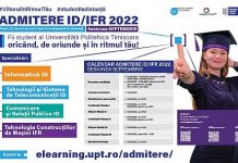 Admitere ID/IFR 2022 – Sesiunea SEPTEMBRIE – Cum poți fi student al Universității Politehnica Timișoara la distanță