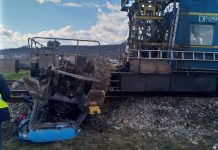 Turceni, imagini – Grav accident feroviar. Victimă transportată la spital