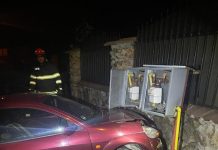 Ursați: A intrat cu mașina în țeava de gaze